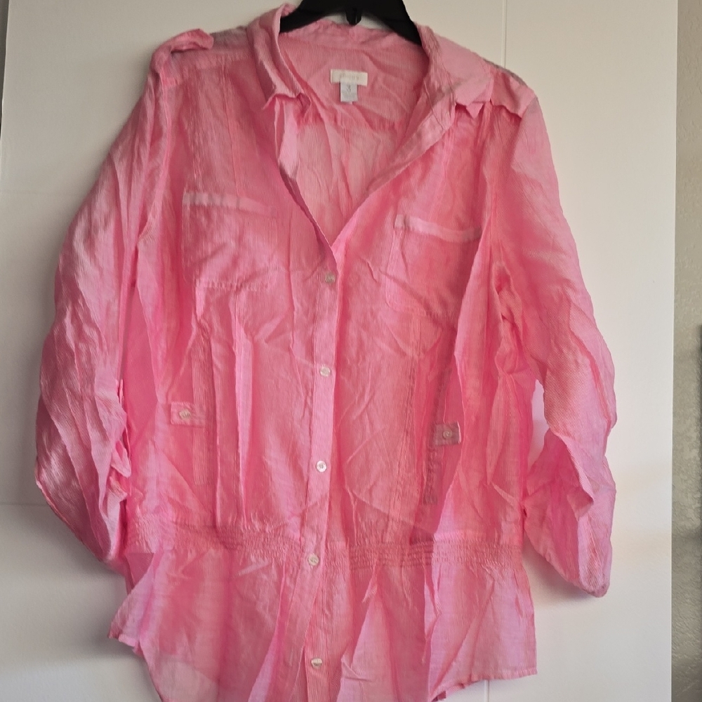 Chico's Pink Button-Up Blouse